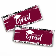 Big Dot of Happiness Maroon Grad - Best is Yet to Come - Candy Bar Wrapper BurgundyGraduation Party Favors - Set of 24