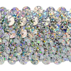 10 yards of 4 Row 1 1/2" Starlight Hologram Stretch Sequin Trim | 10 yard cut Silver