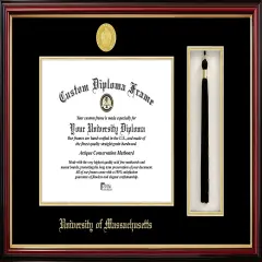 University of Massachusetts 11w x 8.5h Tassel Box and Diploma Frame