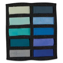 Art Spectrum Extra Soft Square Pastels - Turquoise and Blues, Set of 10