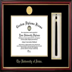 University of Iowa Tassel Box and Diploma Frame