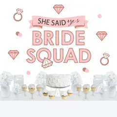 Big Dot of Happiness Bride Squad - Peel and Stick Rose Gold Bridal Shower or Bachelorette Party Decoration - Wall Decals Backdrop