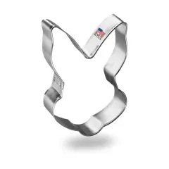 Cookiecutter.com Bunny Rabbit Face Cookie Cutter 3.75 in, Tin Plate Steel, Handmade in USA