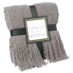 Decorative Throw Blanket - 50x60in Soft Knit with Delightful Fringe Edges for a Sophisticated and Cozy Touch to Your Living Space Lightweight, Breathable, Easy Care, Versatile, All-Season, Ideal for Lounging, Gifting Gray