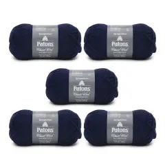 Patons Classic Wool Navy Yarn - 5 Pack of 3.5oz/100g - Wool - 4 Medium - 210 Yards - Knitting/Crochet