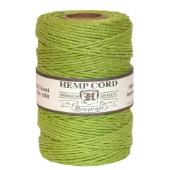 Hemptique 1.8mm #48 Hemp Cord Spools Jewelry Bracelet Making Crafting Scrapbooking Bookbinding Mixed Media Crocheting Macrame Gift Wrapping Outdoor Gardening Lime green