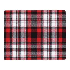 Fireside Red & Black Plaid Hardboard Set of 6 Placemats 12.75" x 16"
