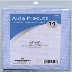 Design Works Gold Quality Aida 14 Count 20"X30"-Light Blue