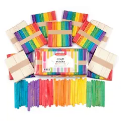 Incraftables Colored Popsicle Sticks for Crafts 600pcs (7 Colors). Large Colorful Wood Craft Sticks for DIY Decor & Ice Cream. Bulk Wide & Jumbo Wooden Craft Popsicle Sticks for Kids & Adults (4.5&rdquo;)