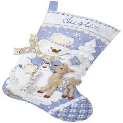 Bucilla Felt Stocking Applique Kit 18" Long-Snowman's Winter
