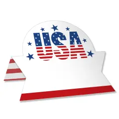 Big Dot of Happiness Stars & Stripes - Patriotic Party Tent Buffet Card - Table Setting Name Place Cards - Set of 24