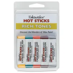 Enkaustikos Hot Sticks Encaustic Paints - Set of 5, Rich Tones, 13 ml sticks