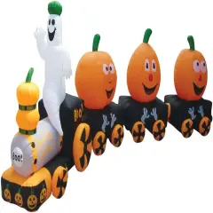 14.5' Air Blown Inflatable Halloween Pumpkin Train Y202