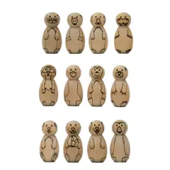 Miniature Animal Peg Doll Set by Pegsies&trade;