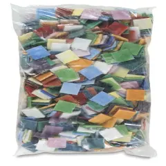 Jennifer&rsquo;s Mosaics Opalescent Stained Glass Tiles - Assorted Colors, 4 lb