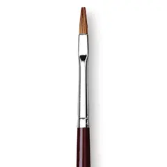 Da Vinci Kolinsky Red Sable Oil Brush - Flat, Long Handle, Size 2