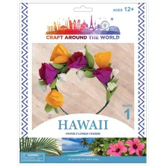 Craft Around The World Hawaiian Paper Flower Crown-Makes 1