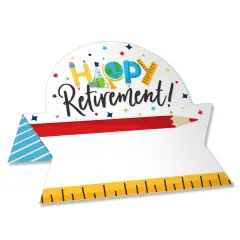 Big Dot of Happiness Teacher Retirement - Happy Retirement Party Tent Buffet Card - Table Setting Name Place Cards - Set of 24