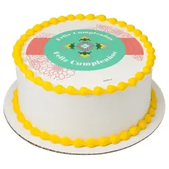 Feliz Cumplea&ntilde;os Edible Cake Topper Image 7.5" Round