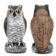 Realistic Owl Decoy Protect Garden Yard Pest Repellent Birds Scarecrow Outdoor