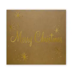 Great Papers! Note Card, Kraft with Gold Foil, Merry Christmas, 4.875" x 3.375"(folded), 50 cards/Kraft envelopes