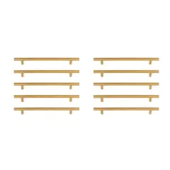 Quinn 7-9/16" Center to Center Brass Bar Pull Multipack (set of 10)