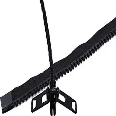 #10 Reversible Heavy Duty Molded Vislon Zipper with 2 Heads - Choose Your Length 150"-250" Inches - Color Black - 1 Zipper Per Pack - Made in The United States (188" Inches)