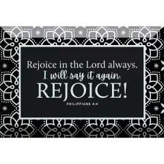 Dexsa Rejoice In The Lord Glass Plaque - 6x4