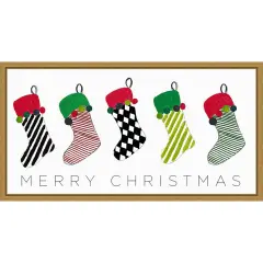 Christmas Stockings by Patricia Pinto Canvas Art Framed
