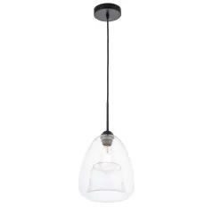 Kason 1 light Black and Clear glass pendant