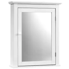 Bathroom Mirror Cabinet Wall Mounted Adjustable Shelf Medicine Storage White