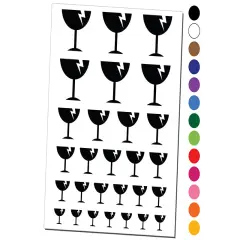 Fragile Glass Icon Temporary Tattoo Water Resistant Fake Body Art Set Collection Light Pink