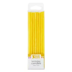 Slim Glitter Specialty Candles, 24pc Yellow