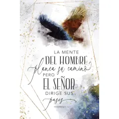 Dexsa La Mente Del Hombre - Proverbs 16:9 A Man's Mind - Inspirational Saying in Spanish 6x9 Wood Plaque with Easel and Wall Hanger