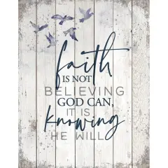 Dexsa Faith Is Not Wood Plaque 11.75 inches x 15 inches