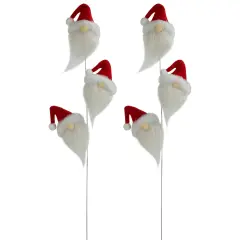 Northlight Set of 2 Plush Red and White Santa Gnome Christmas Picks 27"