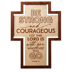Dexsa Be StrongInspirational Laser-Cut Wood Cross Plaque 7.5 inches x 10 inches