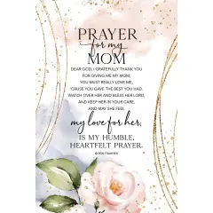 Dexsa Prayer For My Mom Wood Plaque with Easel and Hanger 6 inches x 9 inches