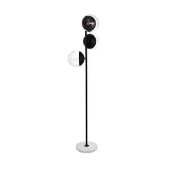 Eclipse 3 Lights Black Floor Lamp With Clear Glass