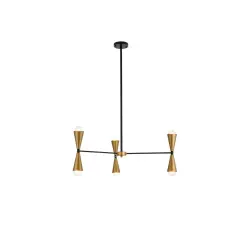Cade 34 inch pendant in black and brass