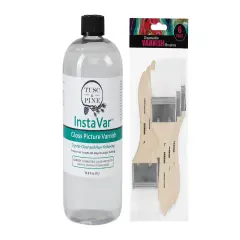 Jerry's Artarama InstaVar&trade; Gloss Picture Varnish & Varnish Brush Sets - Perfect for Varnish Paintings, Artists, Professionals, Restoration, & More!