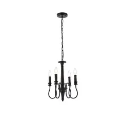 Flynx 4 lights pendant in black