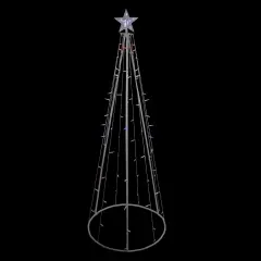 Northlight LED Lighted Cone Tree Outdoor Christmas Decoration - 6' - Multi Lights