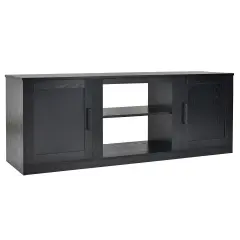 58 Inch TV Stand with 1500W Faux Fireplace for TVs up to 65 Inch Black