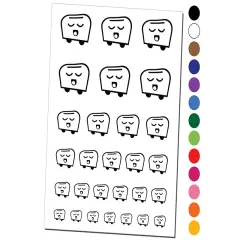 Cute Kawaii Toaster Temporary Tattoo Water Resistant Fake Body Art Set Collection Yellow