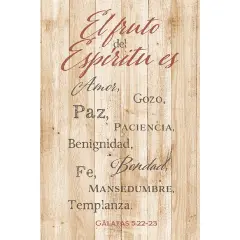 Dexsa El Fruto Del Esp&iacute;ritu Es - The Fruit of the Spirit - Inspirational Saying in Spanish 6x9 Wood Plaque with Easel and Wall Hanger
