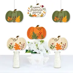 Big Dot of Happiness Fall Friends Thanksgiving - Pumpkin Decorations DIY Friendsgiving Party Essentials - Set of 20