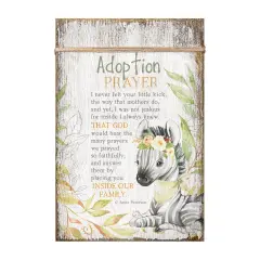 Dexsa Adoption Prayer Wood Plaque with Easel and Wall Hanger 6"x9"