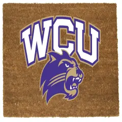 The Memory Company NCAA Western Carolina Catamounts Logo Rectangular Coir Door Mat 29.5" x 19.5" Brown