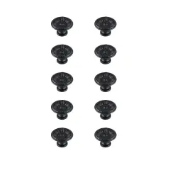 Corio 1.1" Diameter Matte Black Mushroom Knob Multipack (Set of 10)